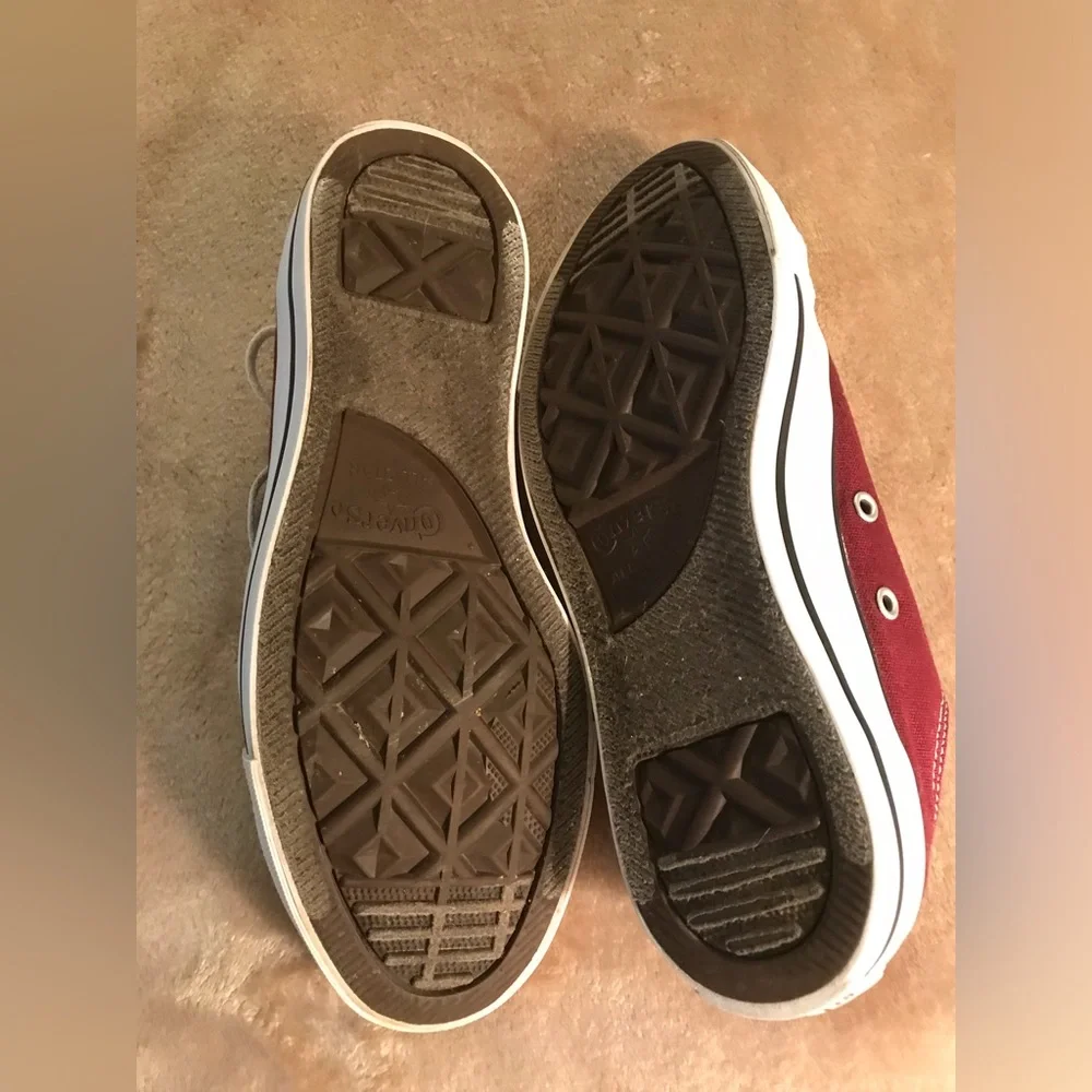 Converse Burgundy Low Top Sneakers